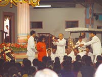 AFTER THE INJURY ,THE FIRST DARSHAN AT SAI RAMESH HALL