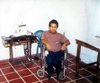 One of the handicapped in the sewing workshop. 