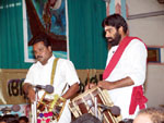 Traditional percussion display on Vishu evening
