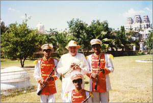 Ferguson with the band boys